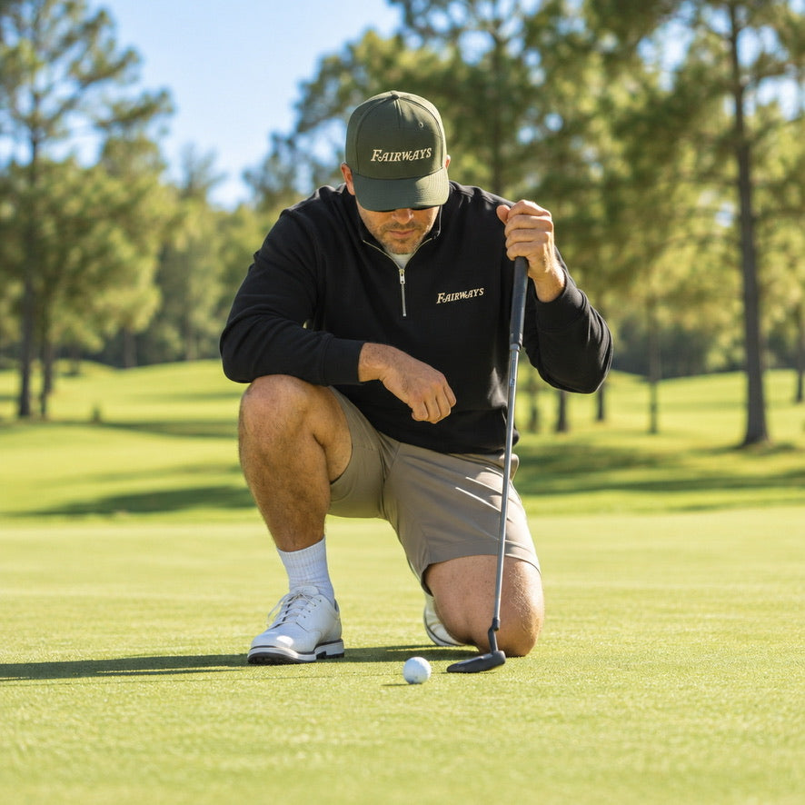 FAIRWAYS 1/4 ZIP - BLACK