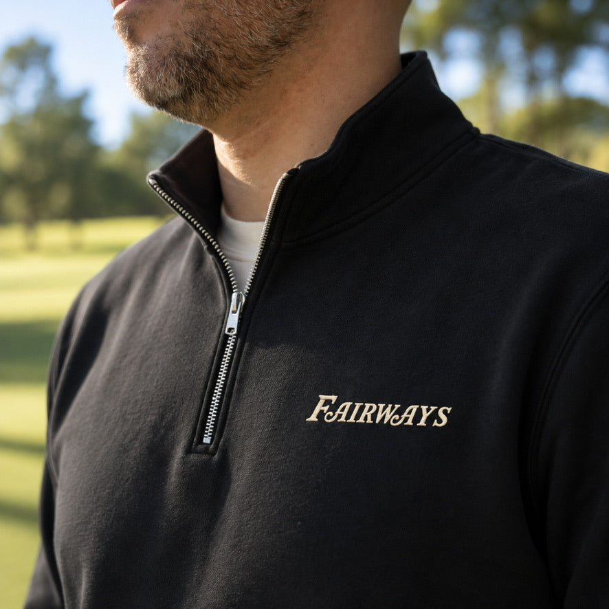 FAIRWAYS 1/4 ZIP - BLACK