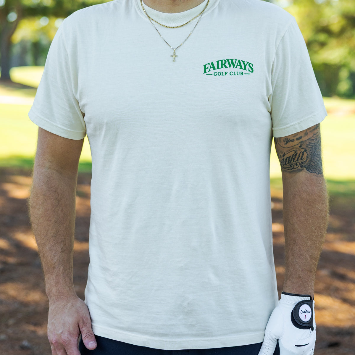 Back 9 Tee front chest logo and fit