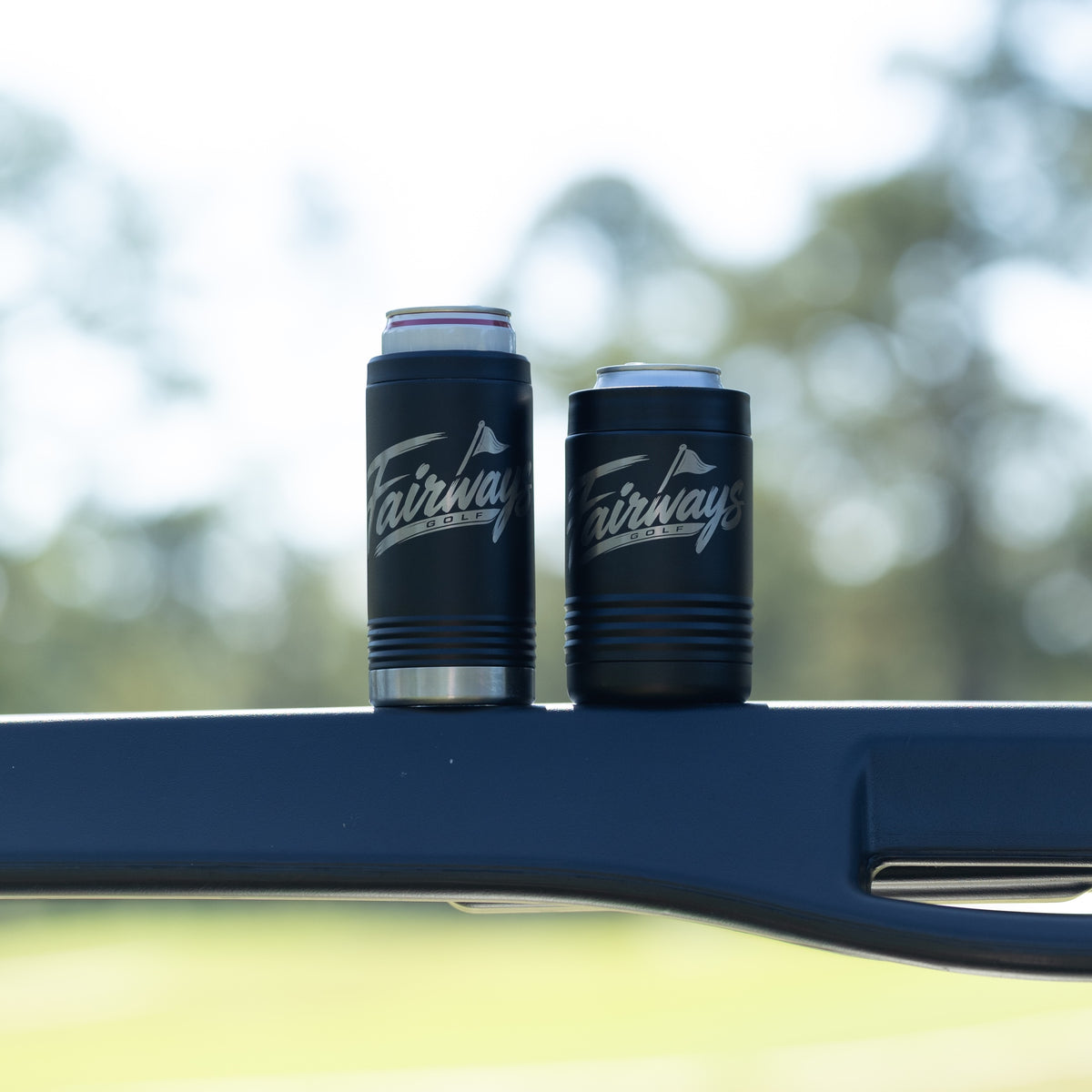 Standard and Slim Can Koozies side by side for size comparison; other holder sold separately